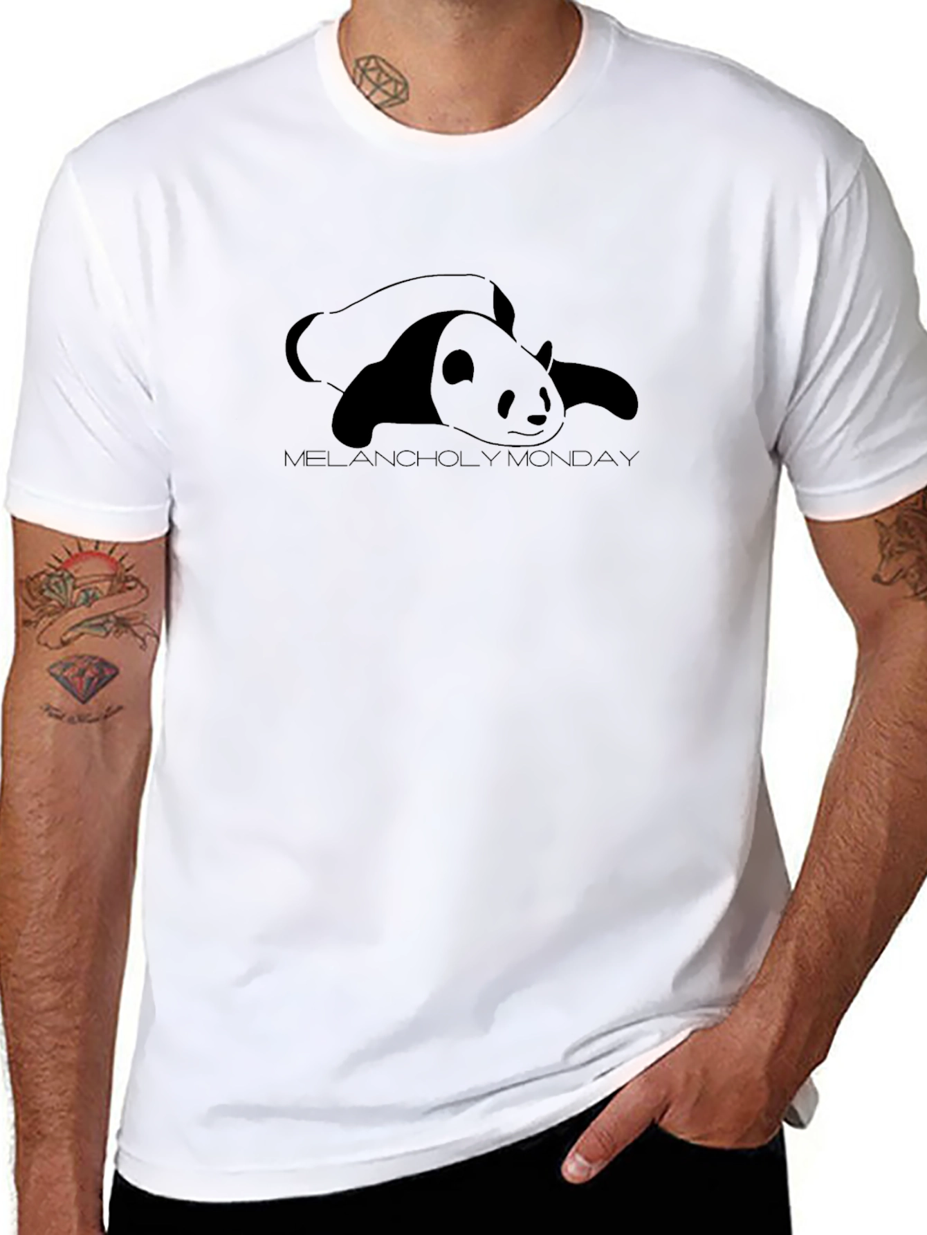 Melancholy Monday Panda T-Shirt - Soft Cotton Tee