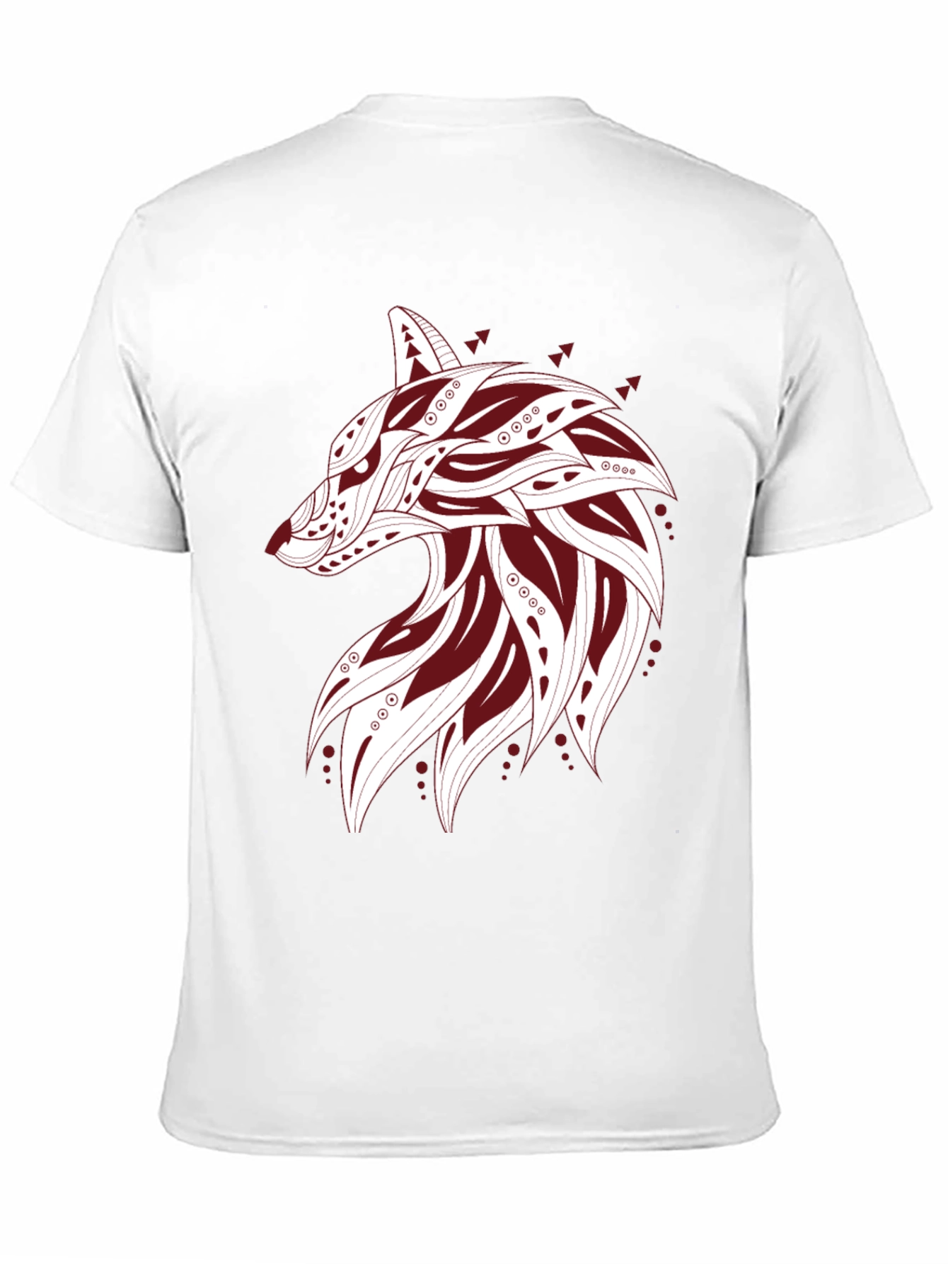Tribal Wolf Graphic Tee - Stylish Black T-Shirt