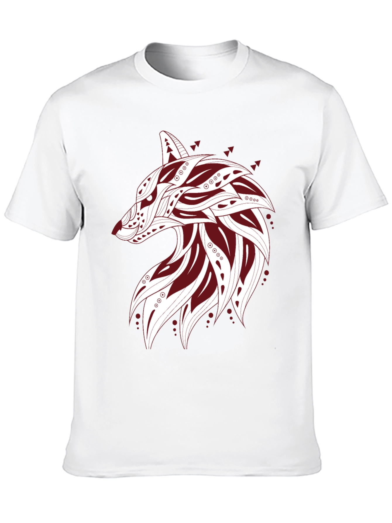 Tribal Wolf Graphic Tee - Stylish Black T-Shirt