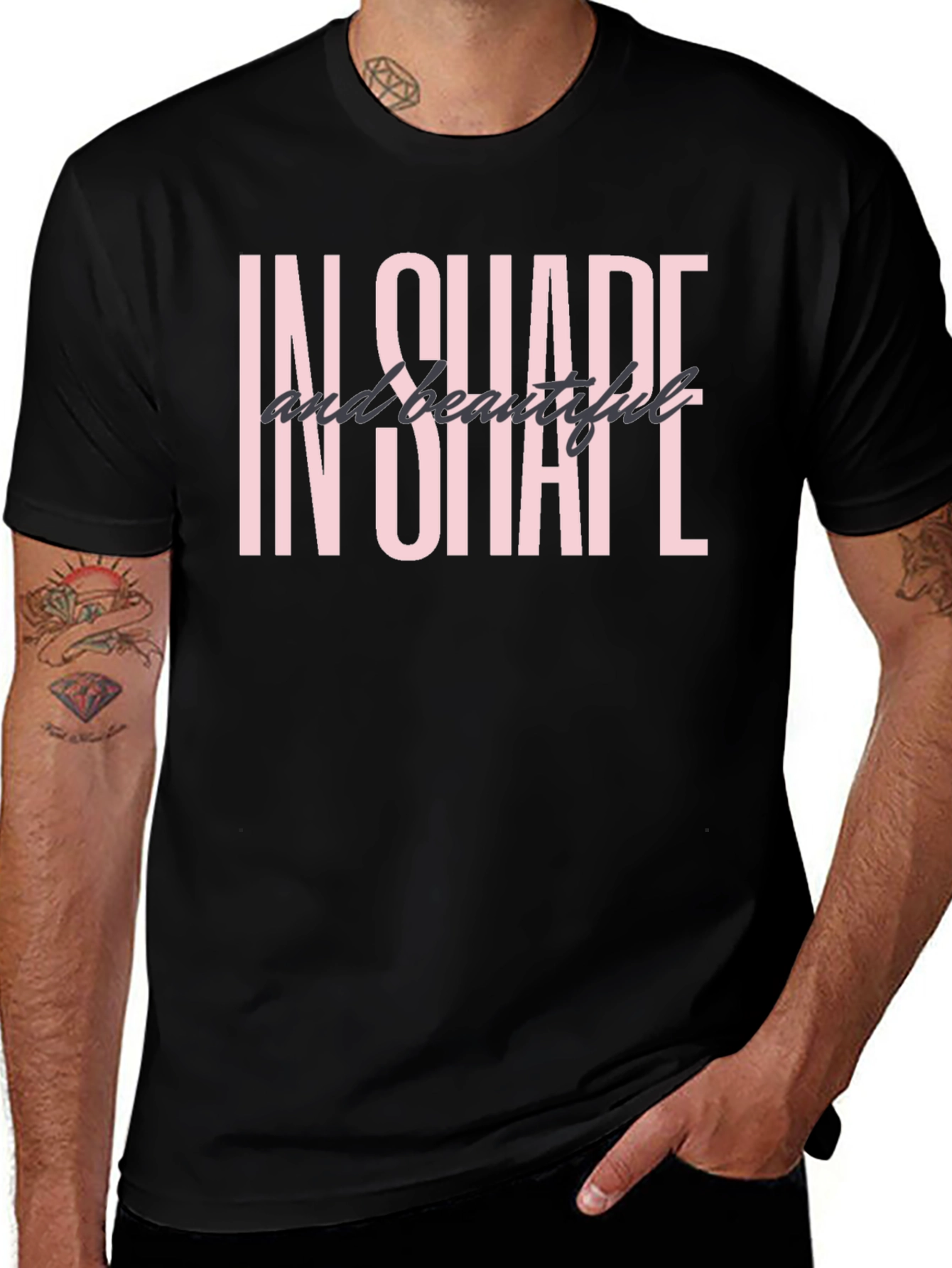 In Shape and Beautiful Black Graphic Tee