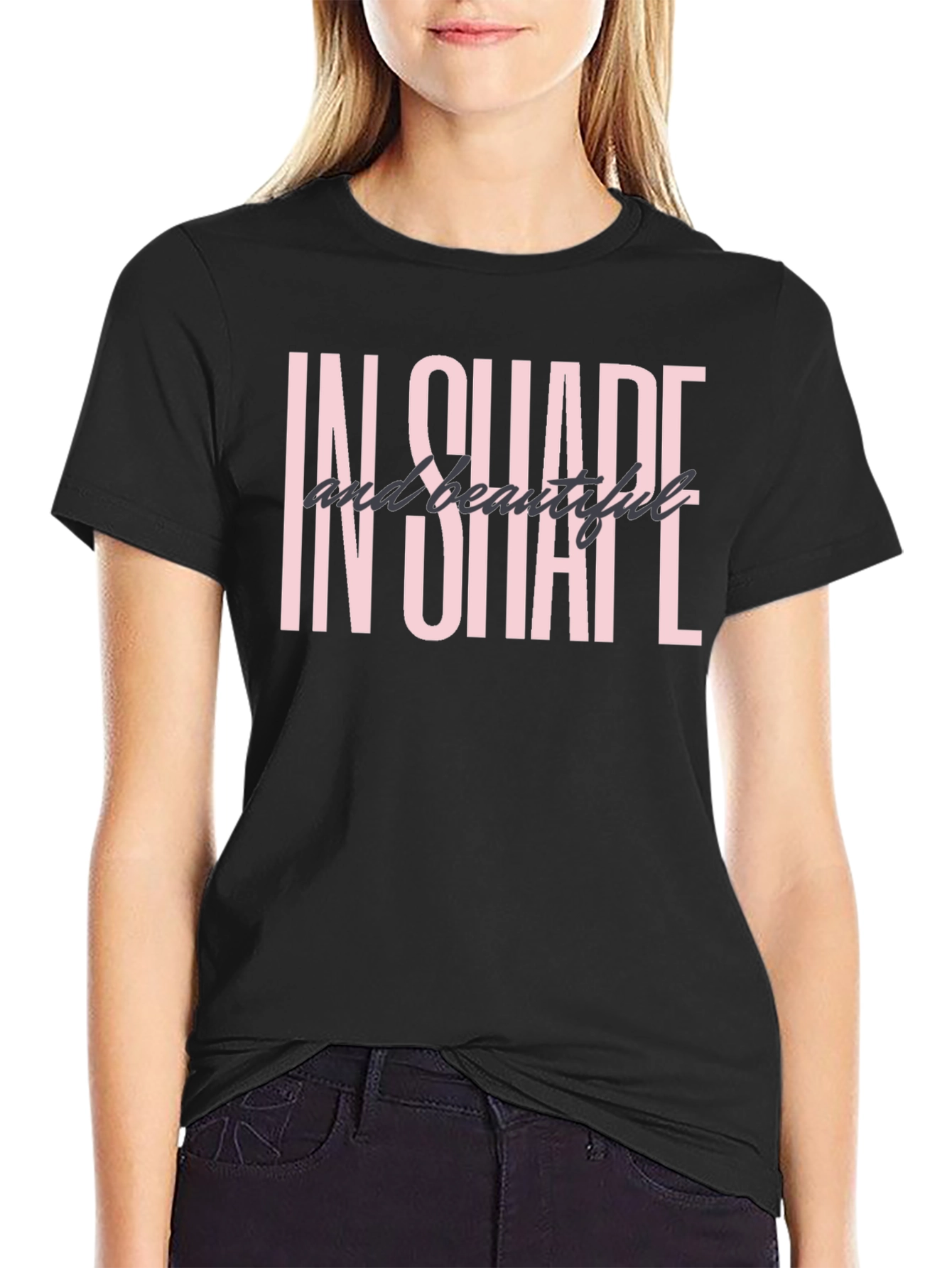 In Shape and Beautiful Black Graphic Tee