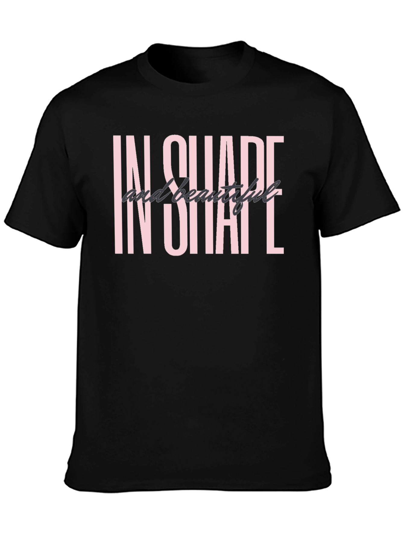 In Shape and Beautiful Black Graphic Tee