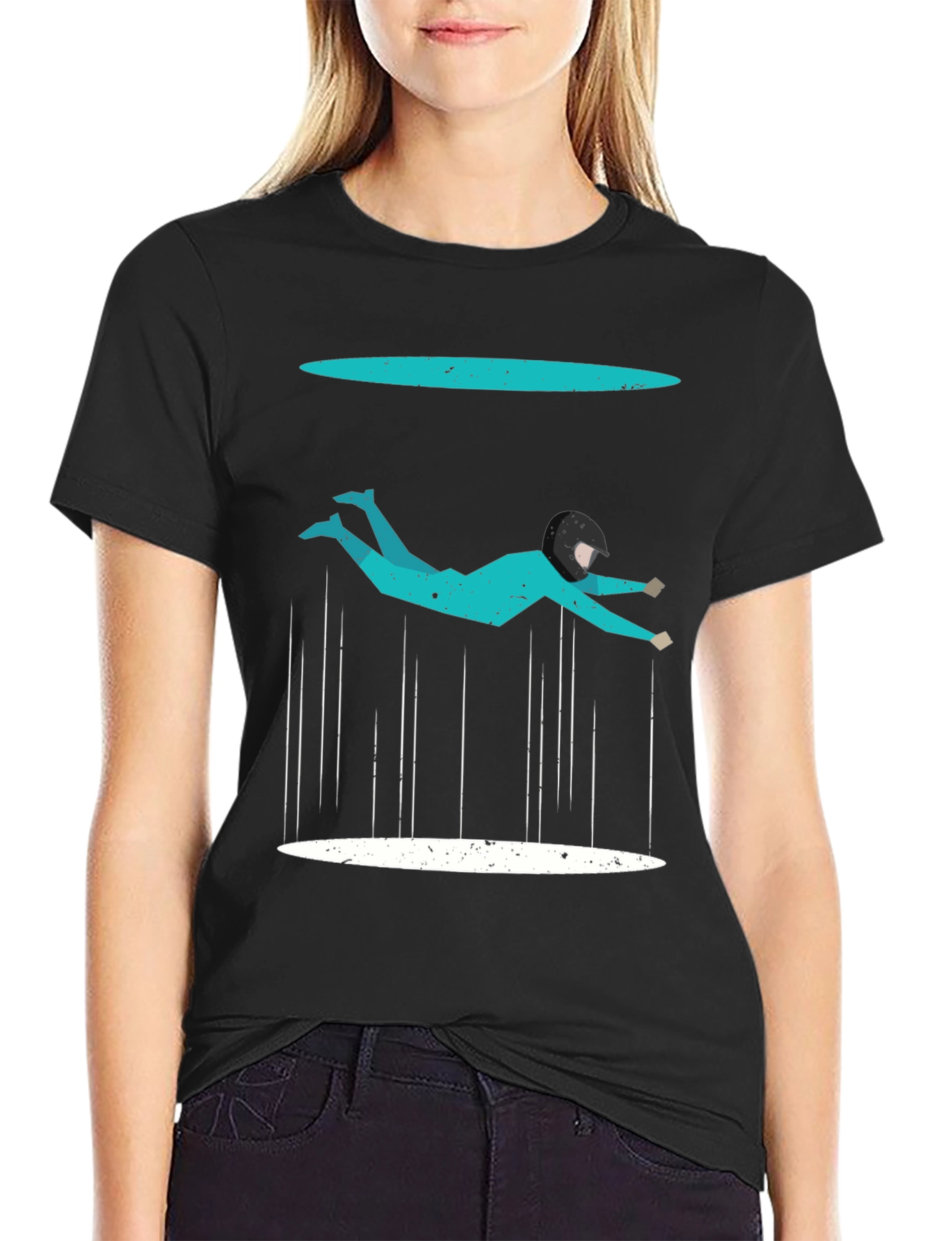 Abstract Skydiver Graphic T-Shirt