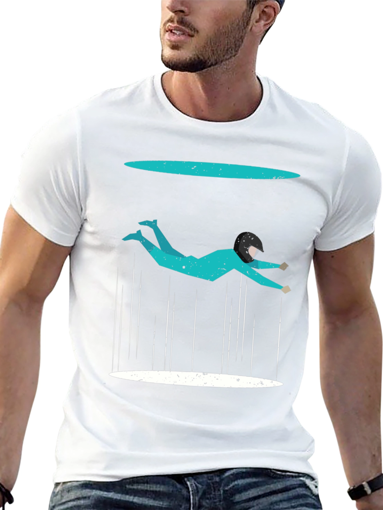 Abstract Skydiver Graphic T-Shirt