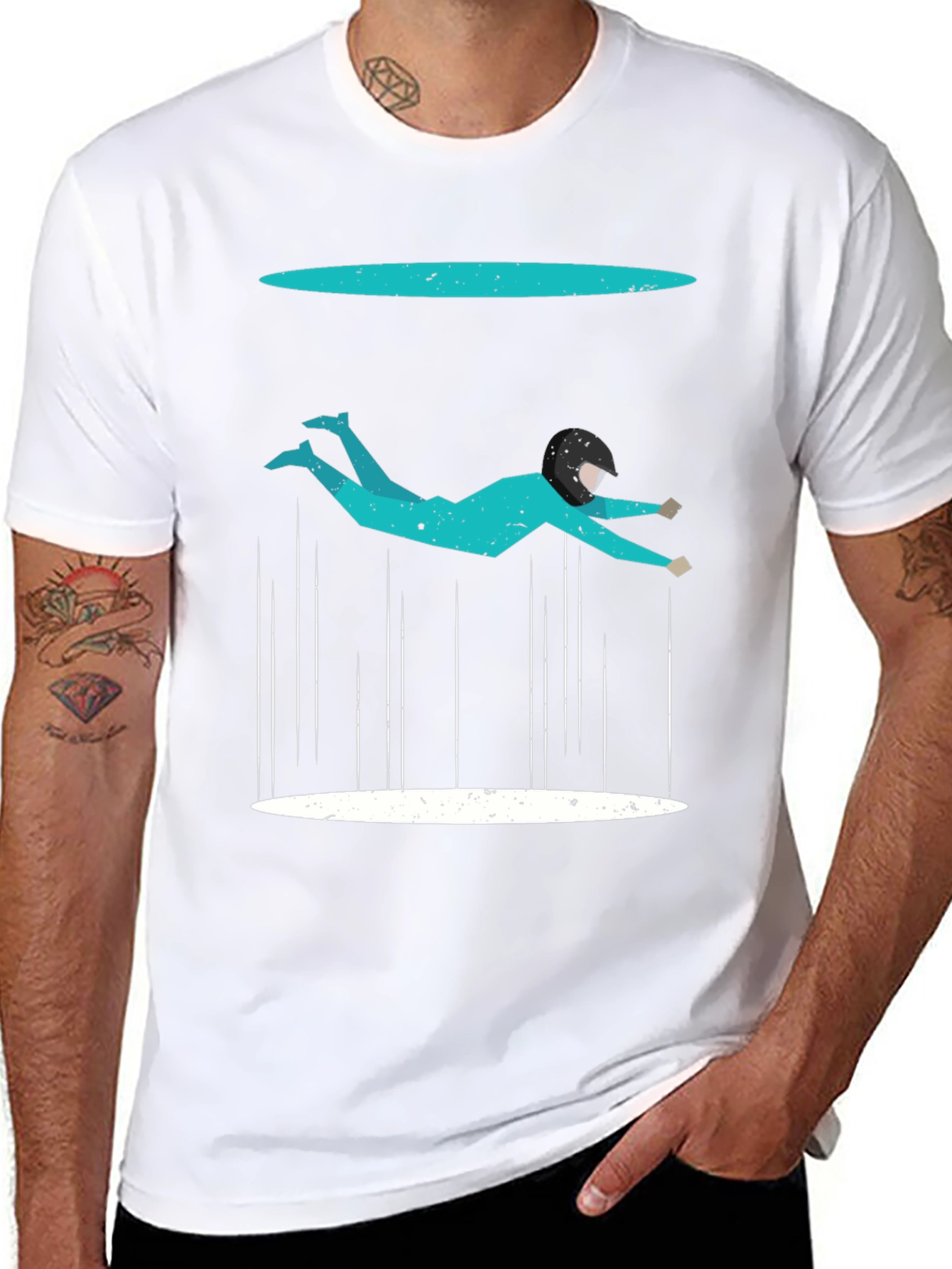 Abstract Skydiver Graphic T-Shirt