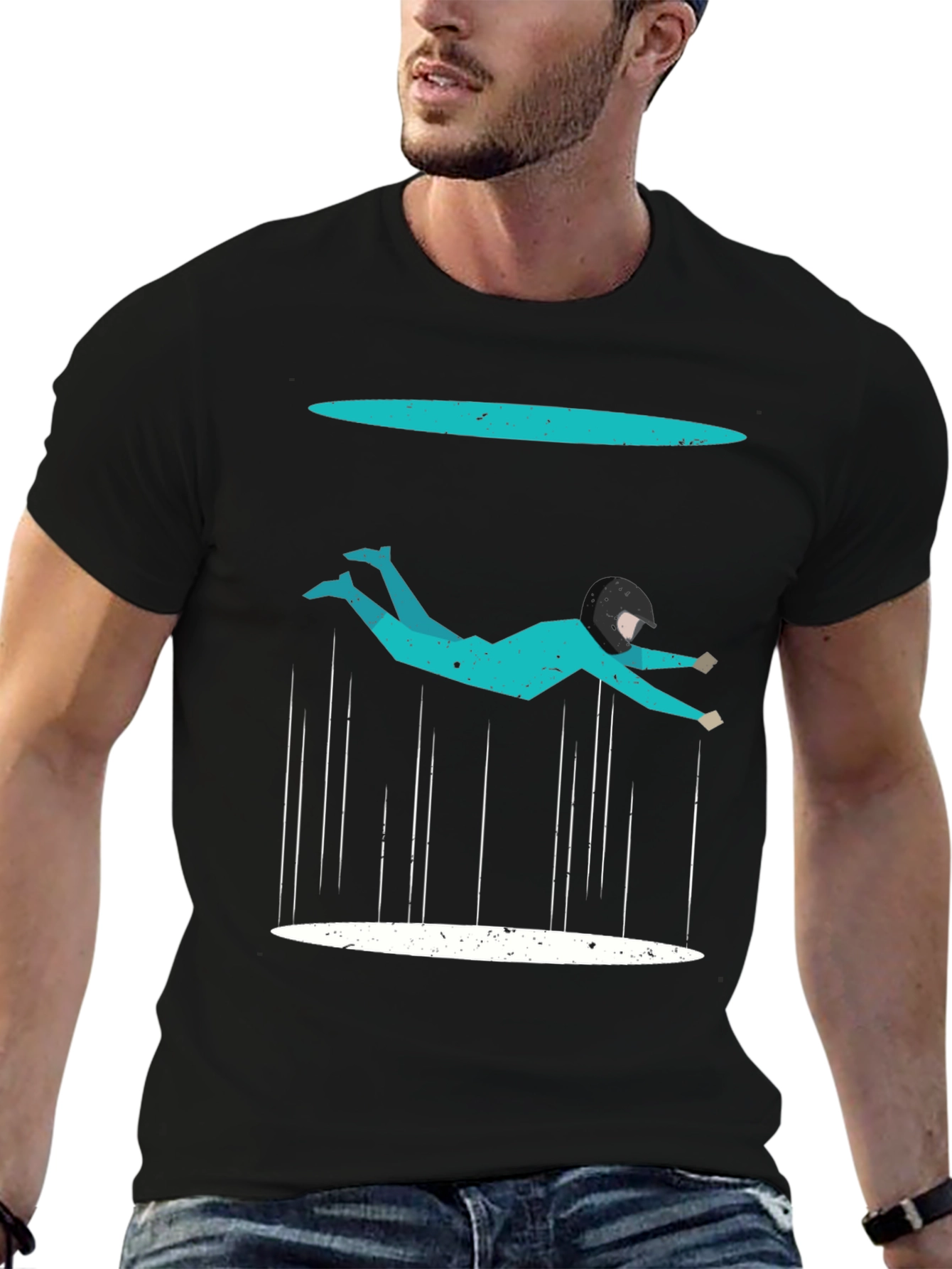 Abstract Skydiver Graphic T-Shirt