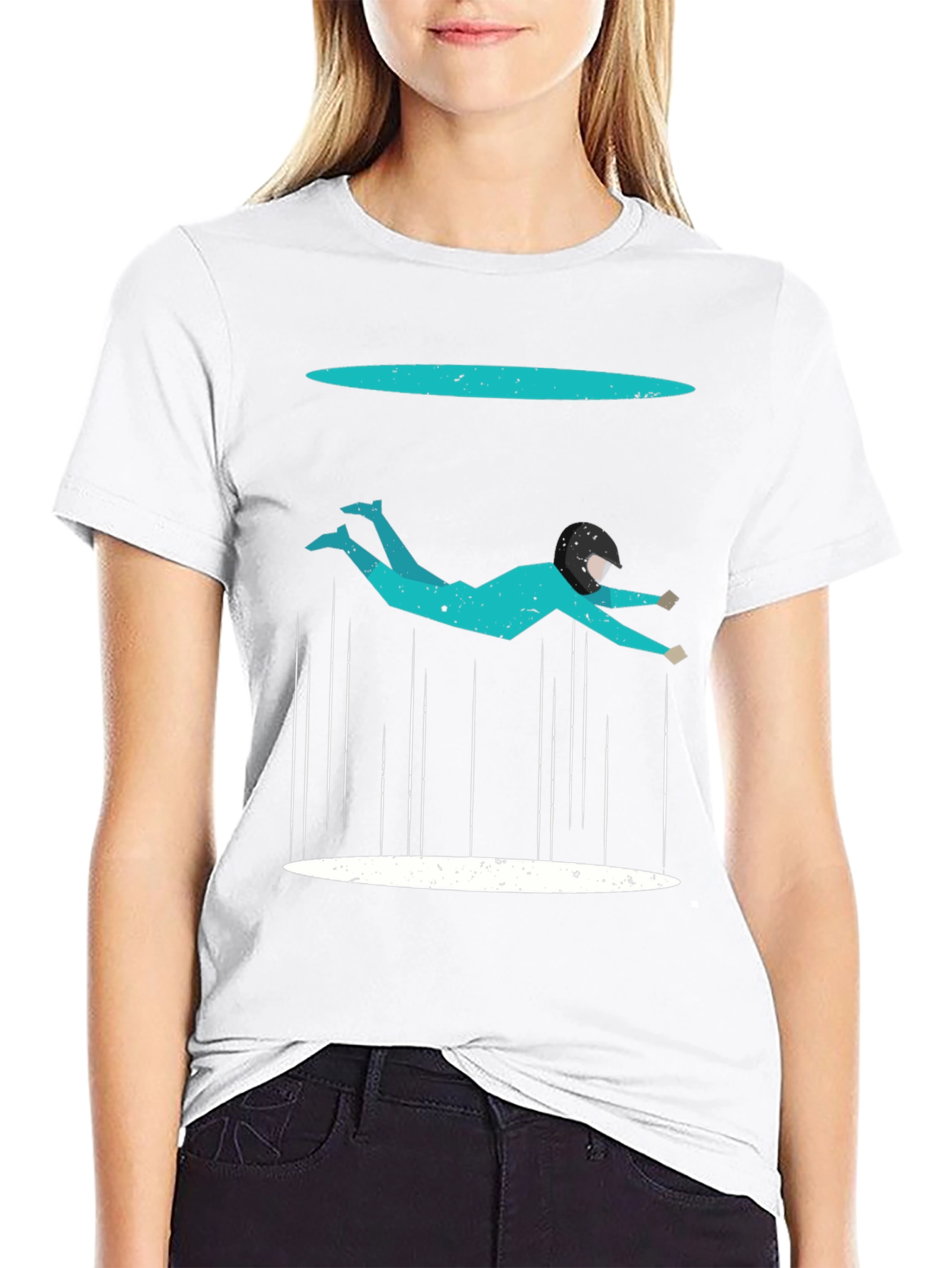Abstract Skydiver Graphic T-Shirt