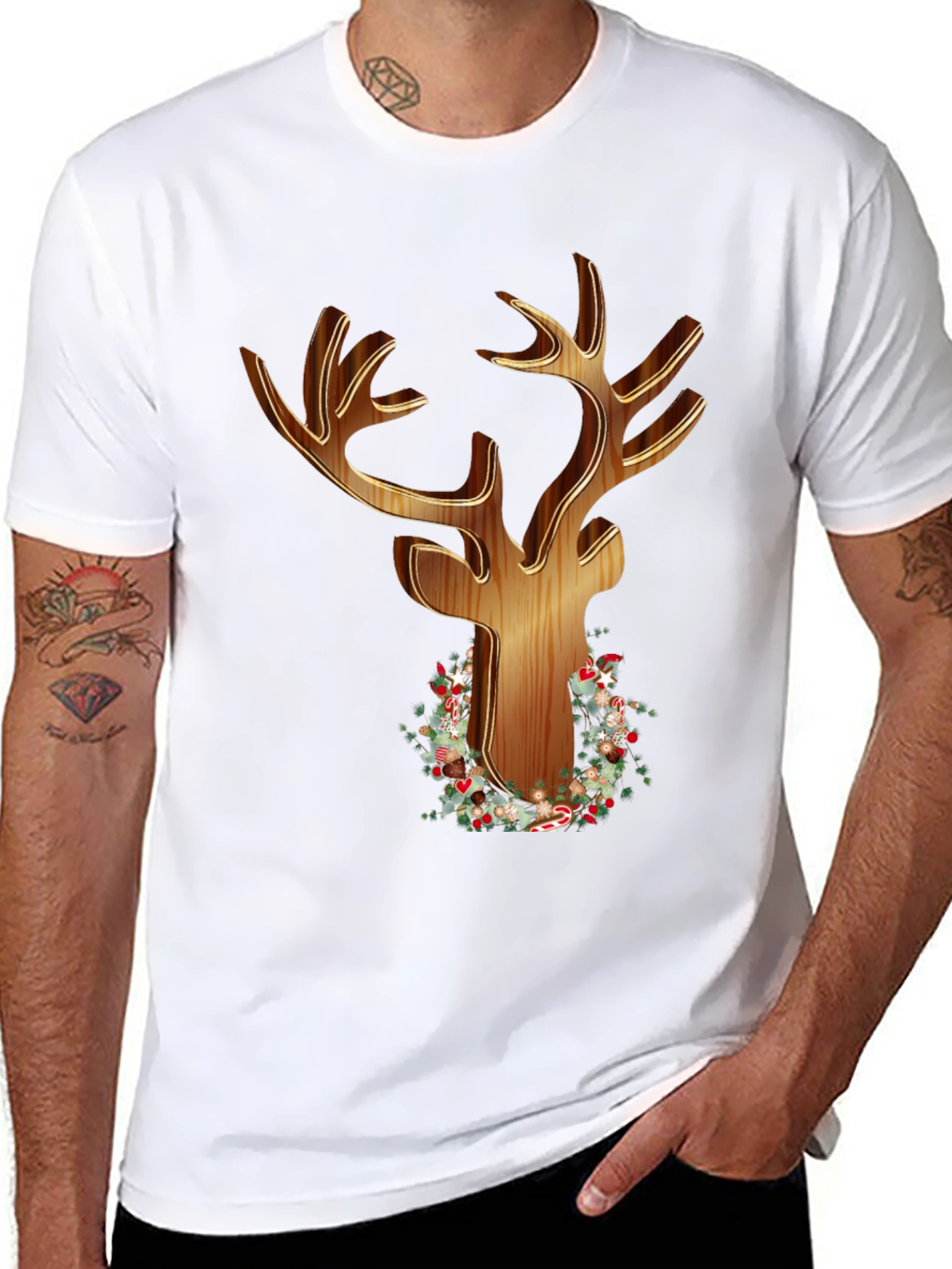 Christmas Reindeer Graphic T-Shirt
