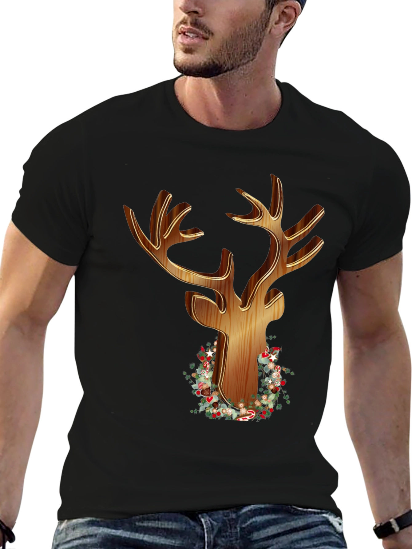 Christmas Reindeer Graphic T-Shirt
