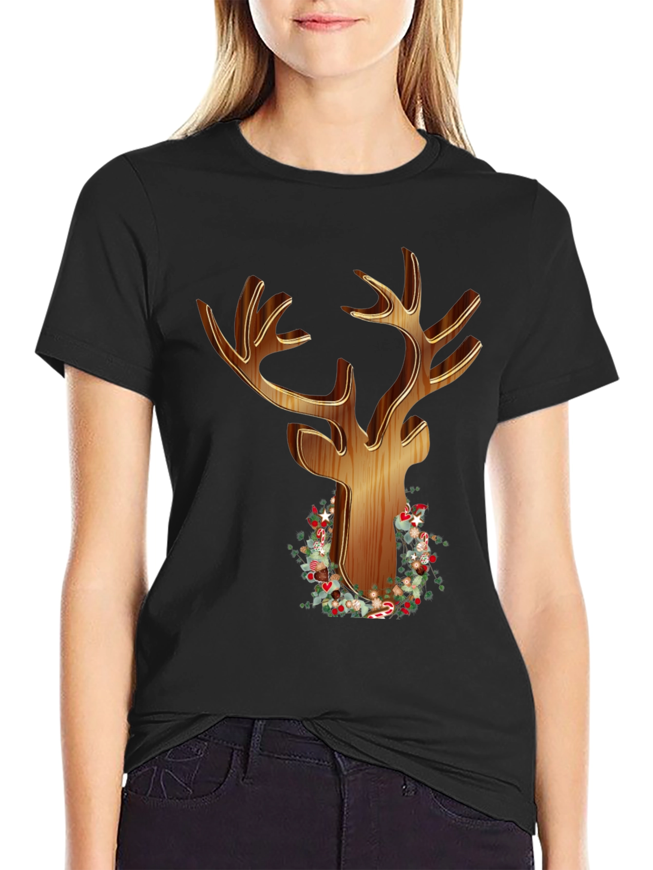 Christmas Reindeer Graphic T-Shirt