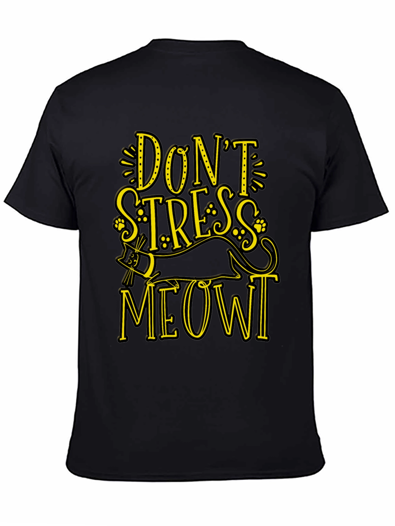Dont Stress Meowt Black Graphic Tee
