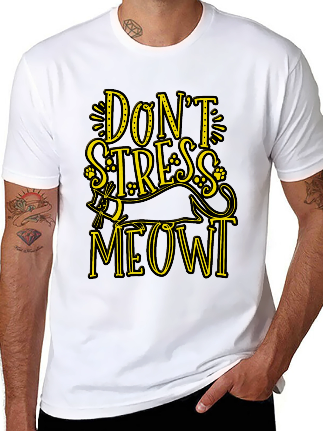 Dont Stress Meowt Black Graphic Tee