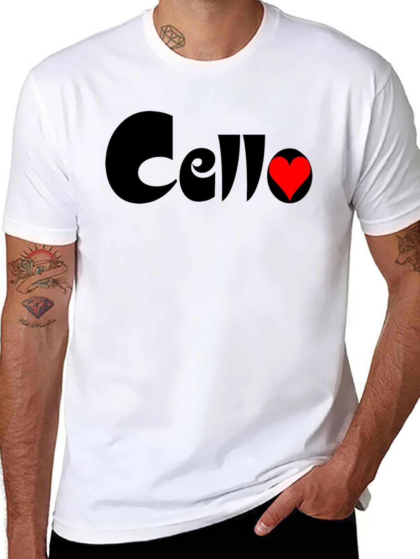 Cello Heart T-Shirt - Music Lovers Tee