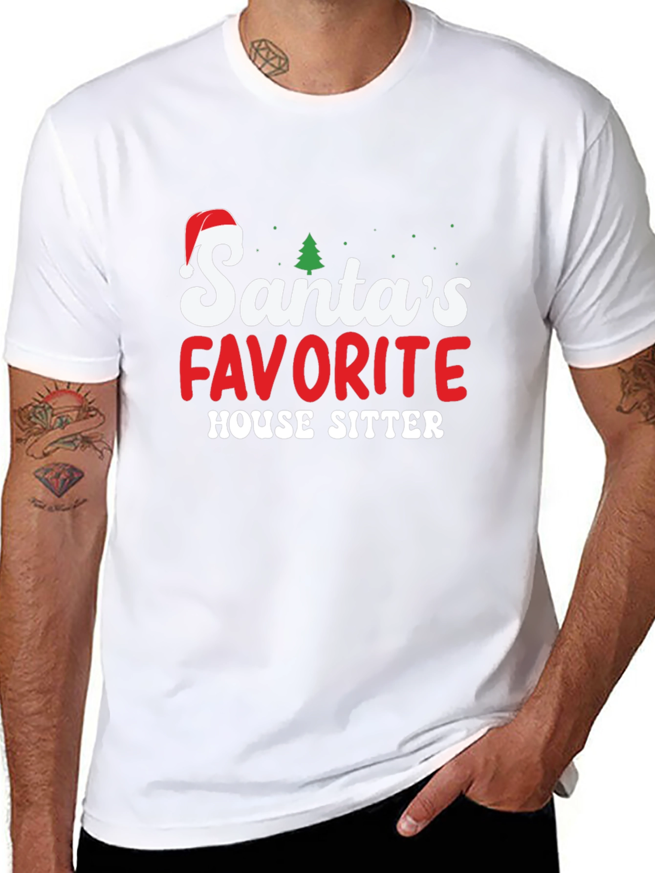 Santas Favorite House Sitter T-Shirt Christmas