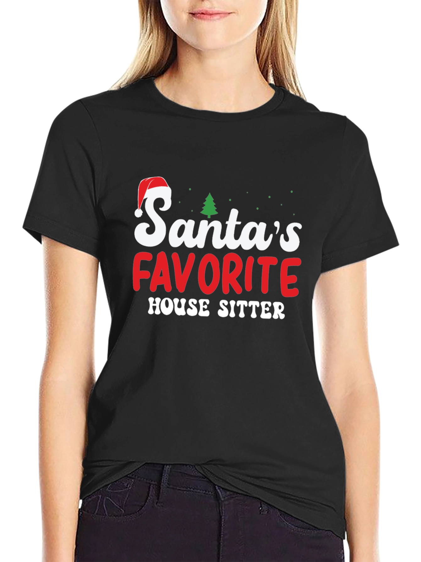 Santas Favorite House Sitter T-Shirt Christmas