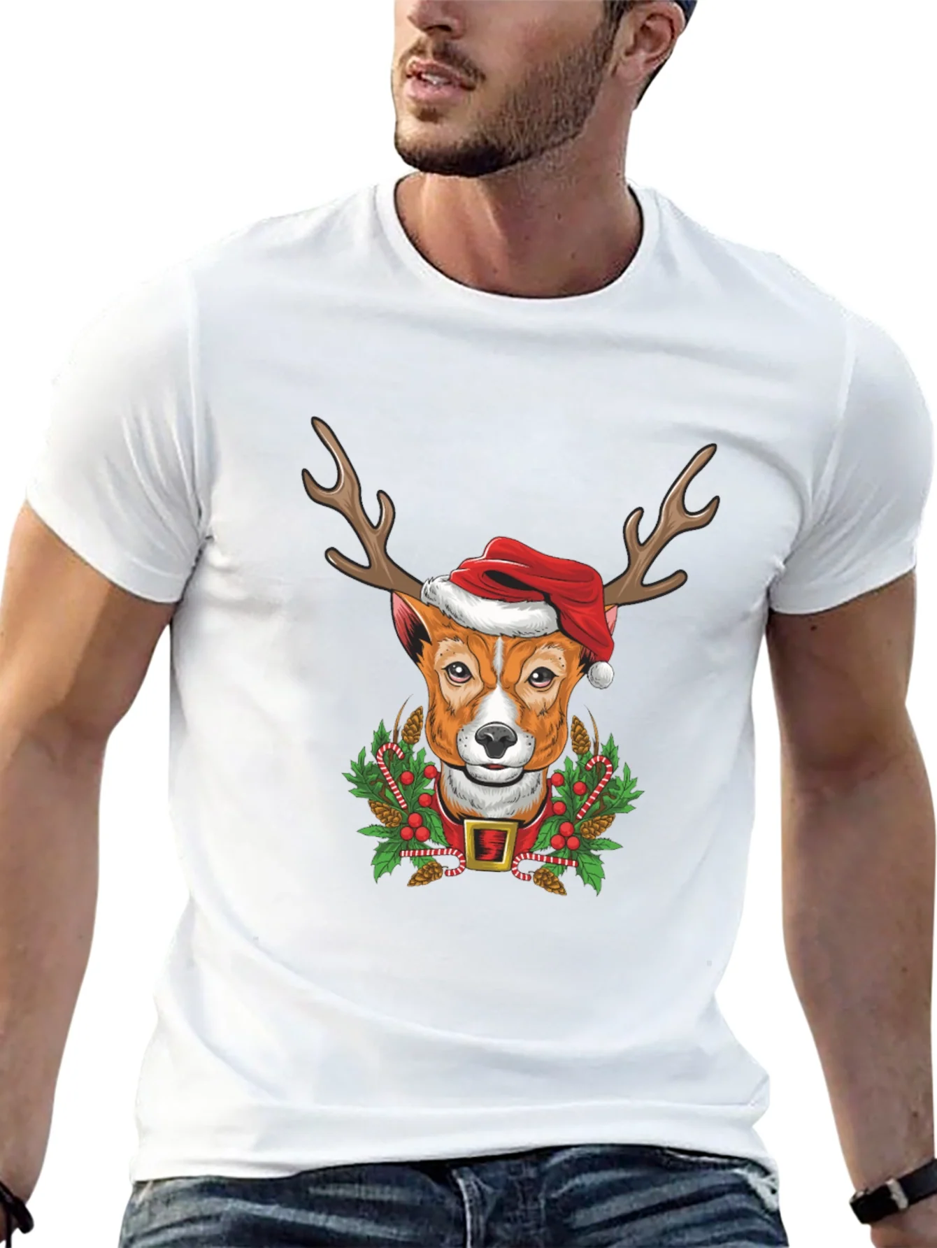 Dog Reindeer Christmas T-Shirt