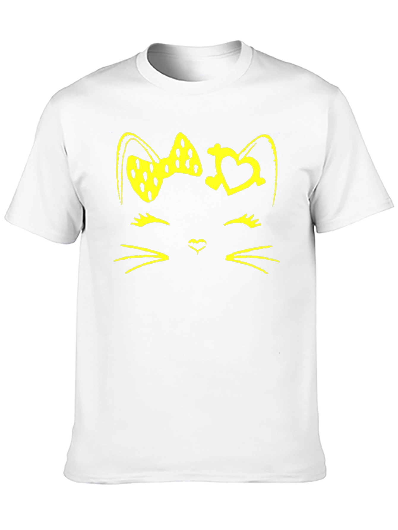 Cute Kitty Face Black T-Shirt