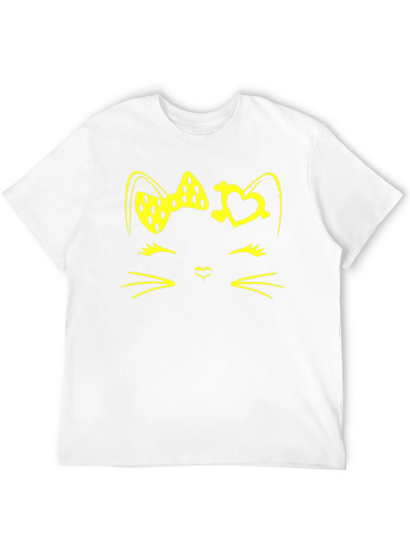 Cute Kitty Face Black T-Shirt