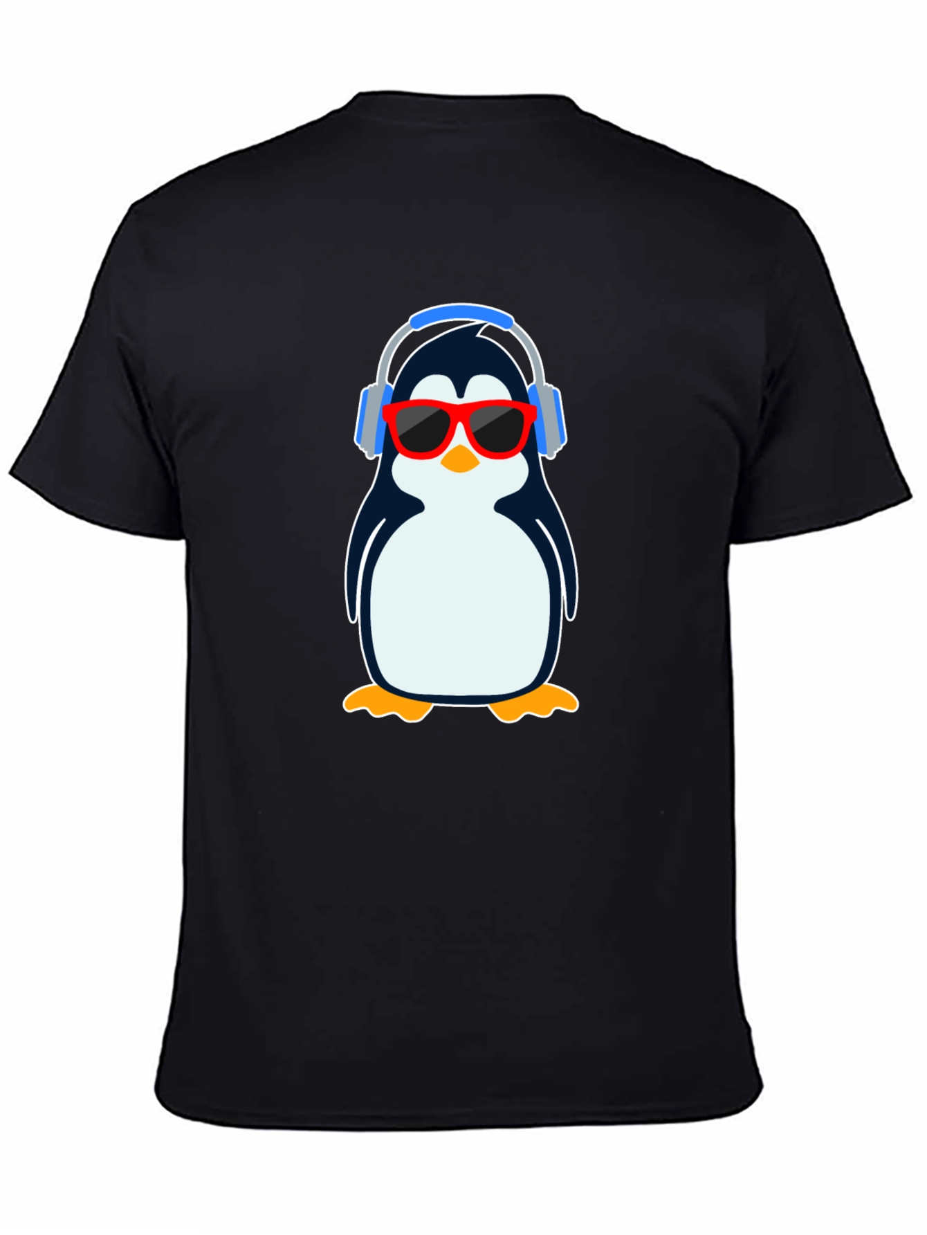 Cool Penguin Graphic T-Shirt - Black