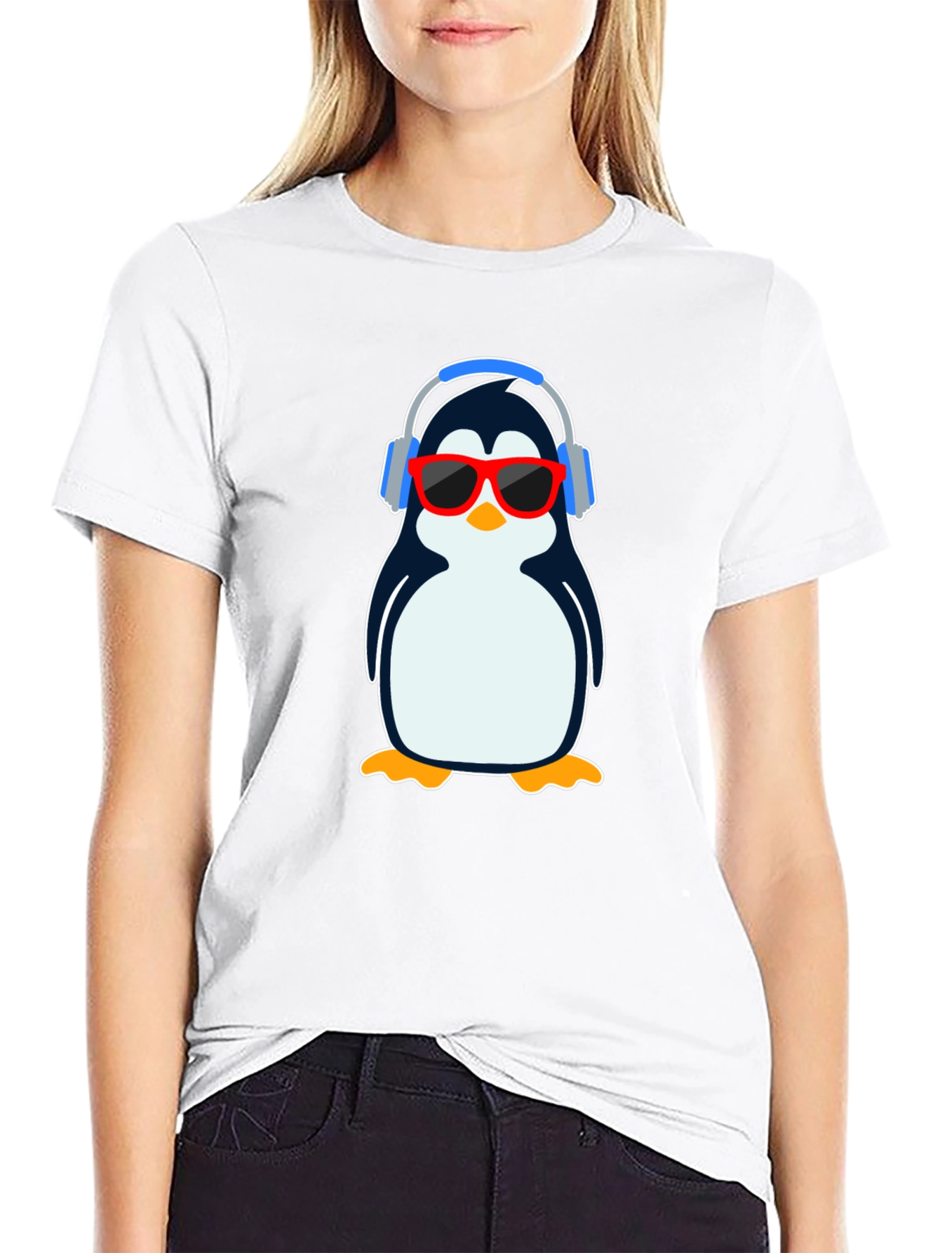 Cool Penguin Graphic T-Shirt - Black