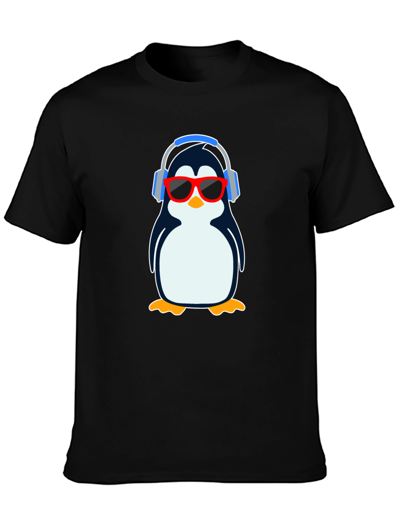 Cool Penguin Graphic T-Shirt - Black
