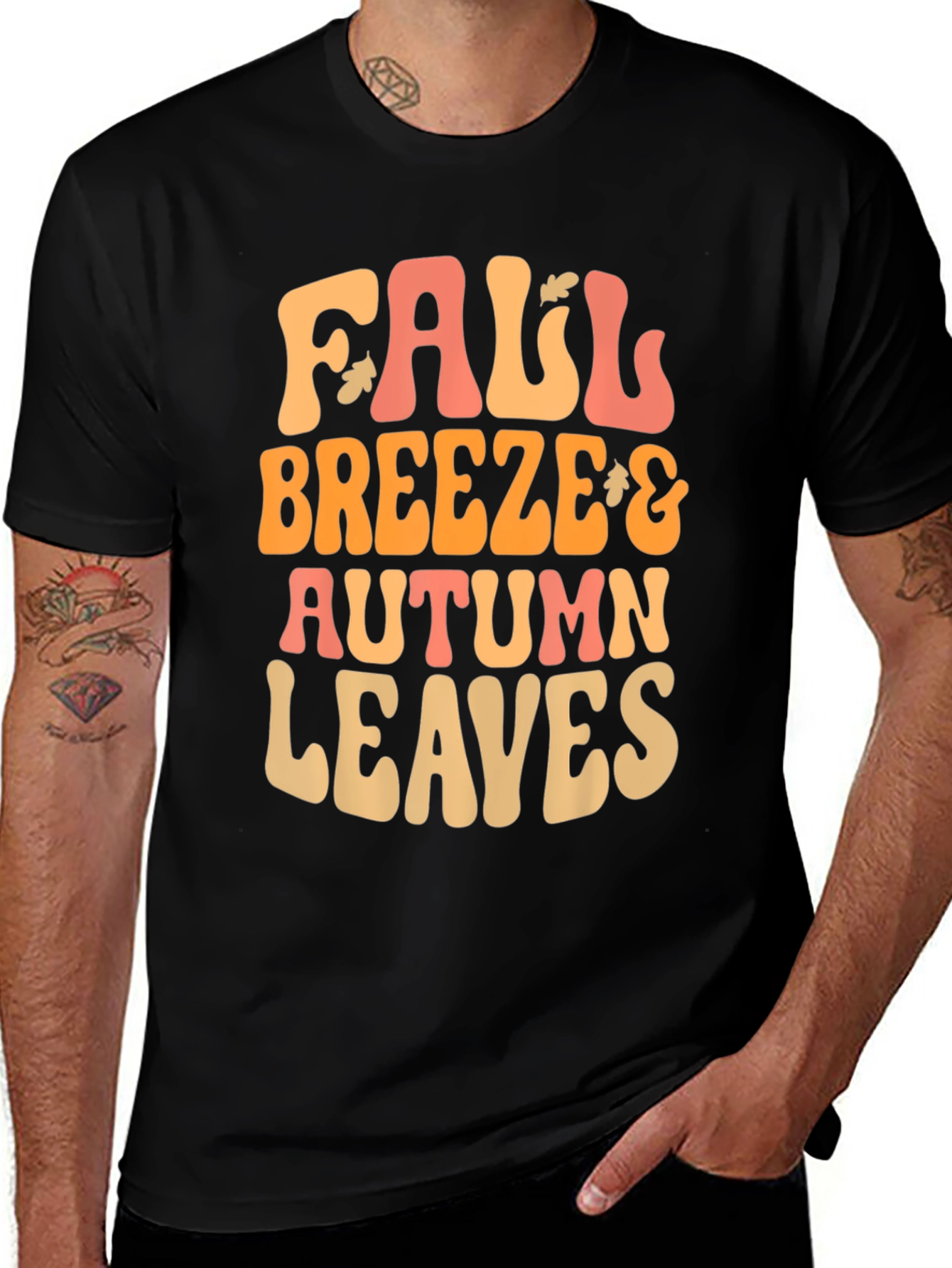 Fall Breeze Autumn Leaves Graphic Tee