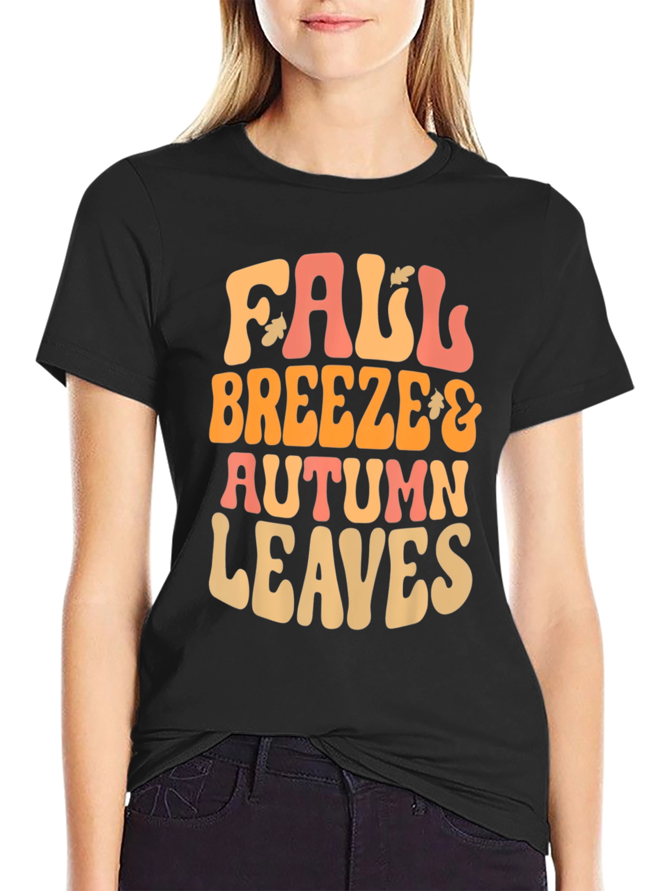 Fall Breeze Autumn Leaves Graphic Tee