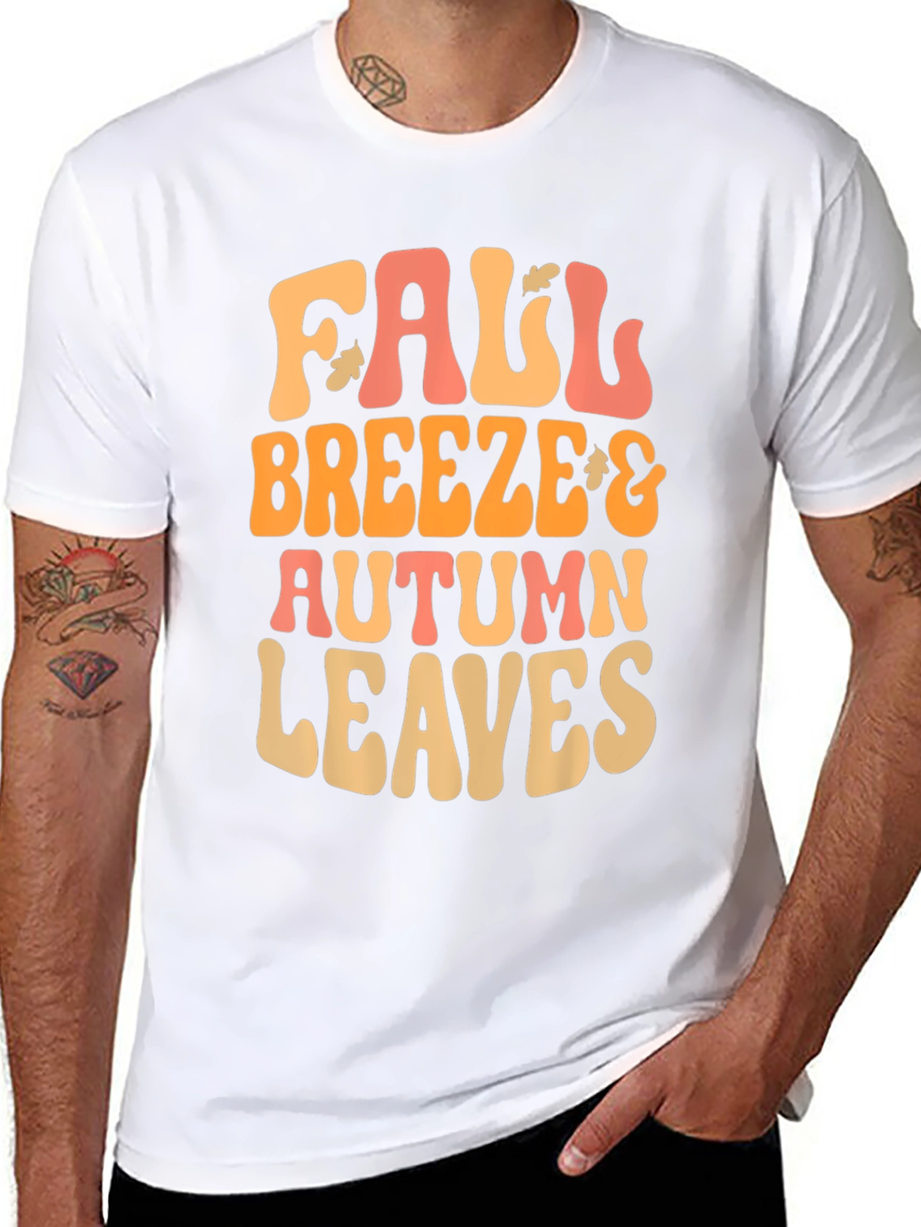 Fall Breeze Autumn Leaves Graphic Tee