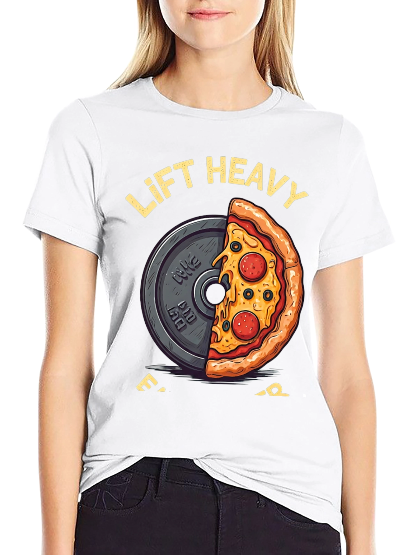 Lift Heavy Eat Pizza Graphic T-Shirt