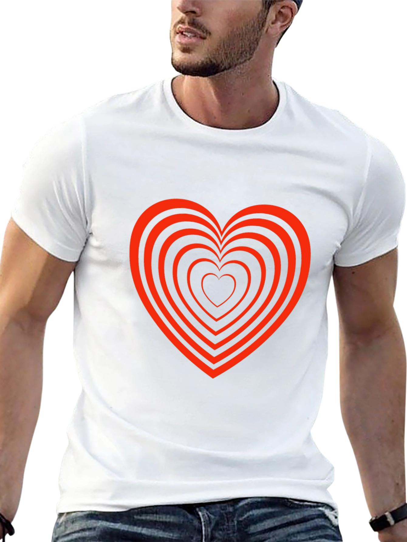 Heart Tunnel Graphic Tee - Stylish Black T-Shirt