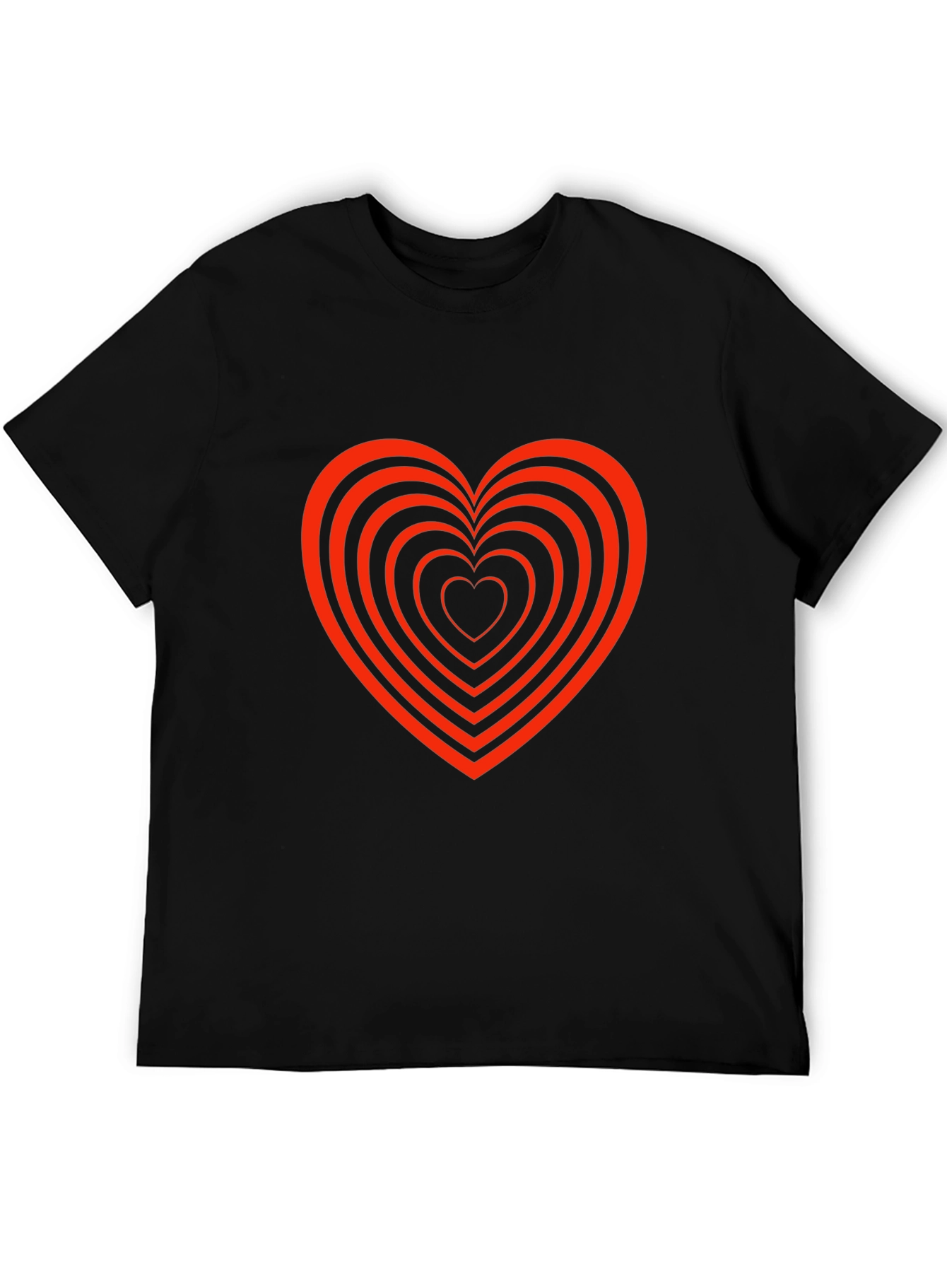 Heart Tunnel Graphic Tee - Stylish Black T-Shirt