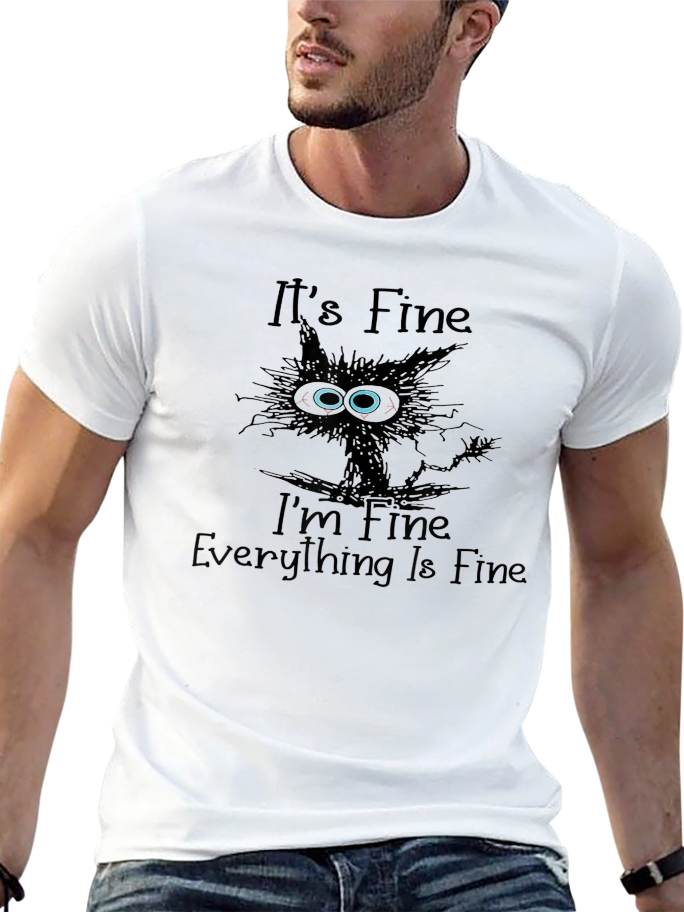 Its Fine Cat Graphic T-Shirt