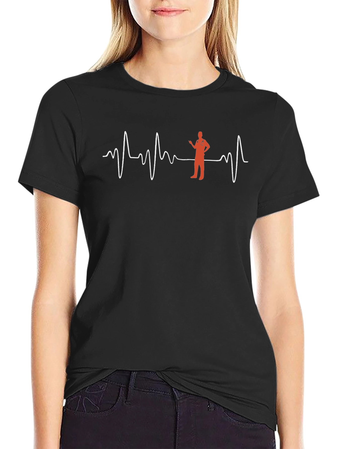 Doctor Heartbeat Graphic T-Shirt - Black