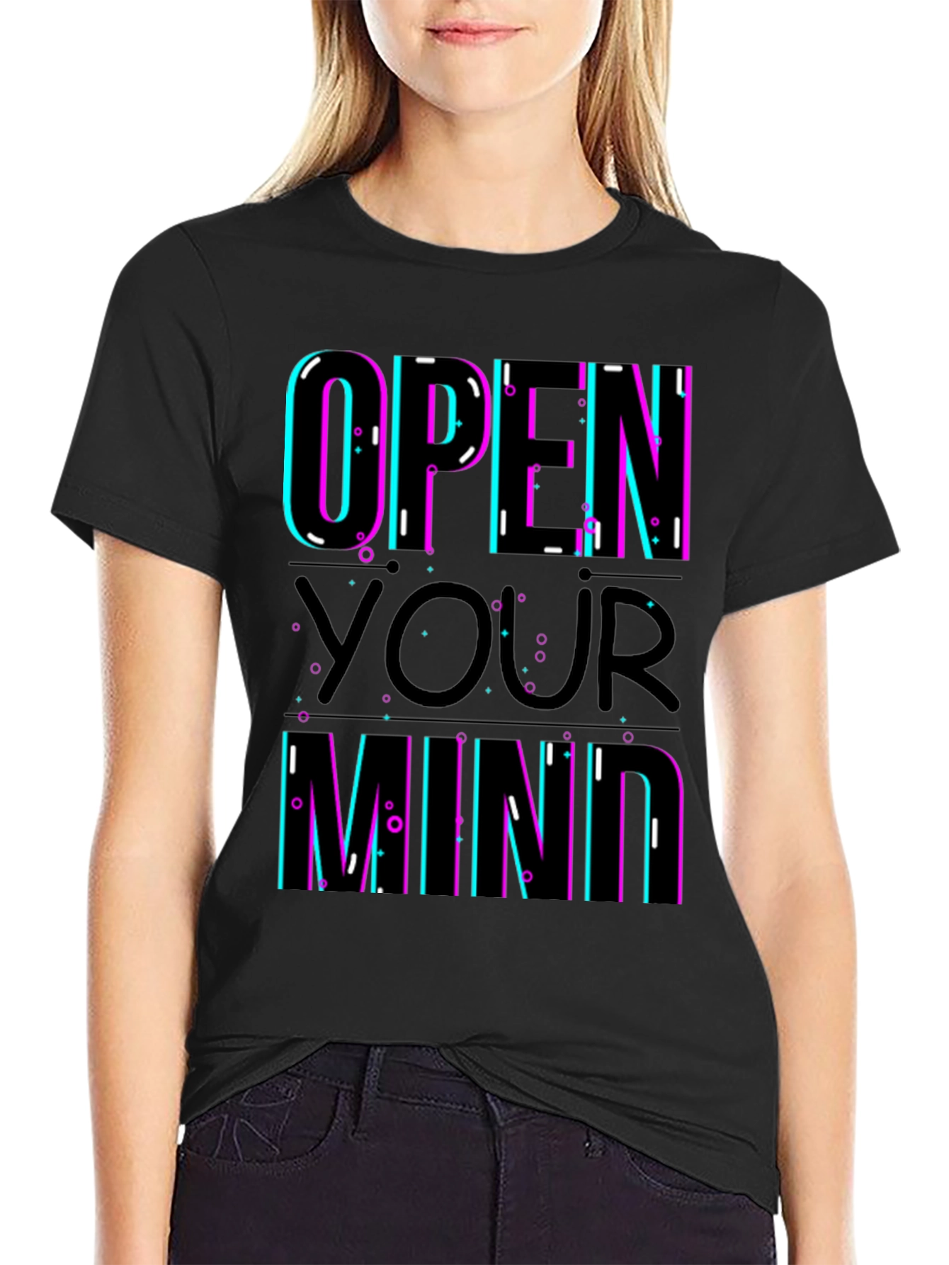 Open Your Mind Graphic T-Shirt - Black