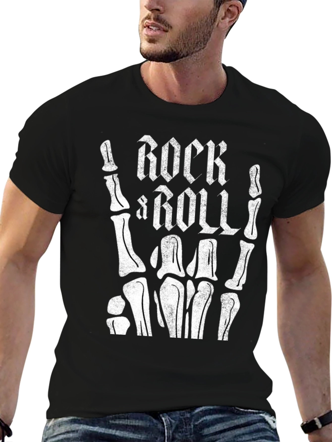 Rock and Roll Skeleton Hand T-Shirt