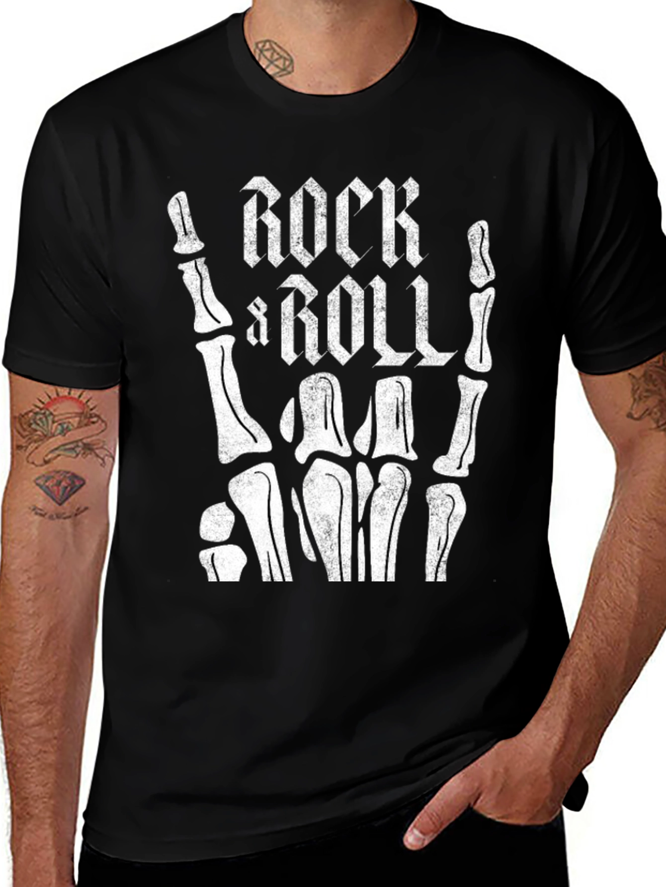Rock and Roll Skeleton Hand T-Shirt