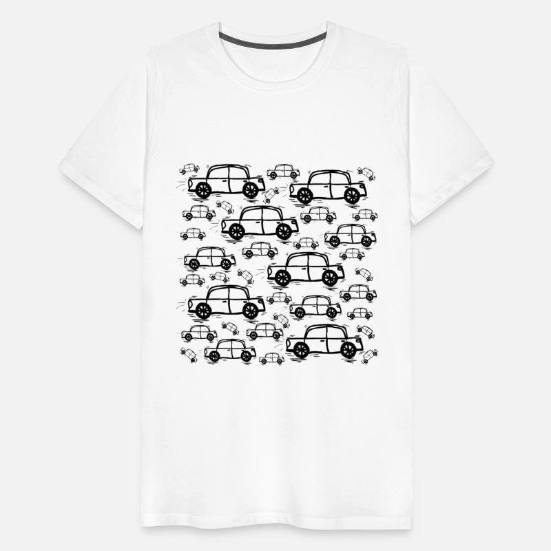 hand drawn classic and old cars, vintage