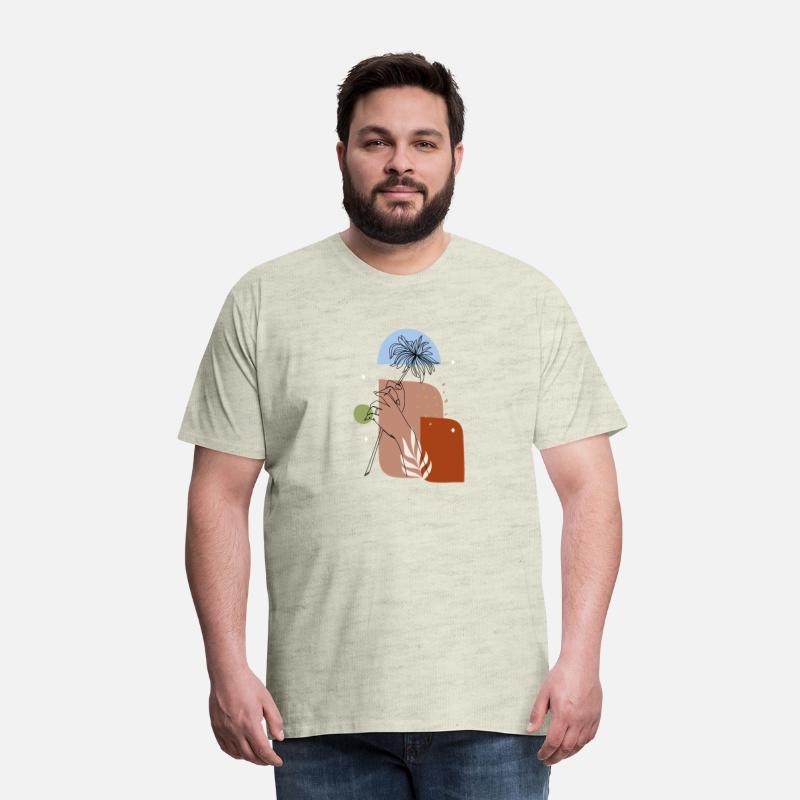 hand drawn one line art flower and hands