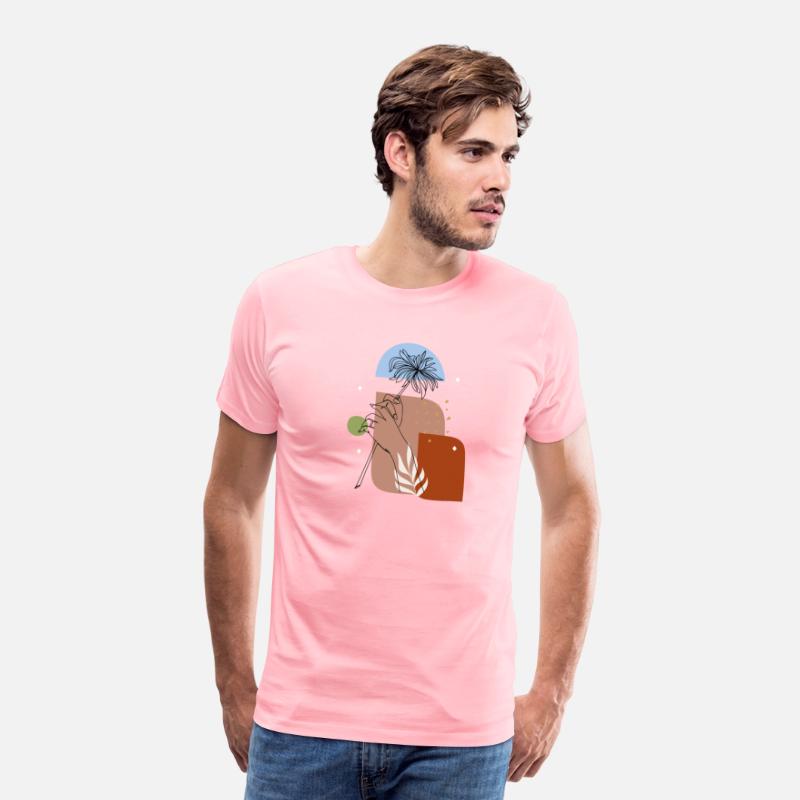 hand drawn one line art flower and hands