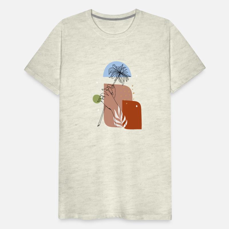 hand drawn one line art flower and hands