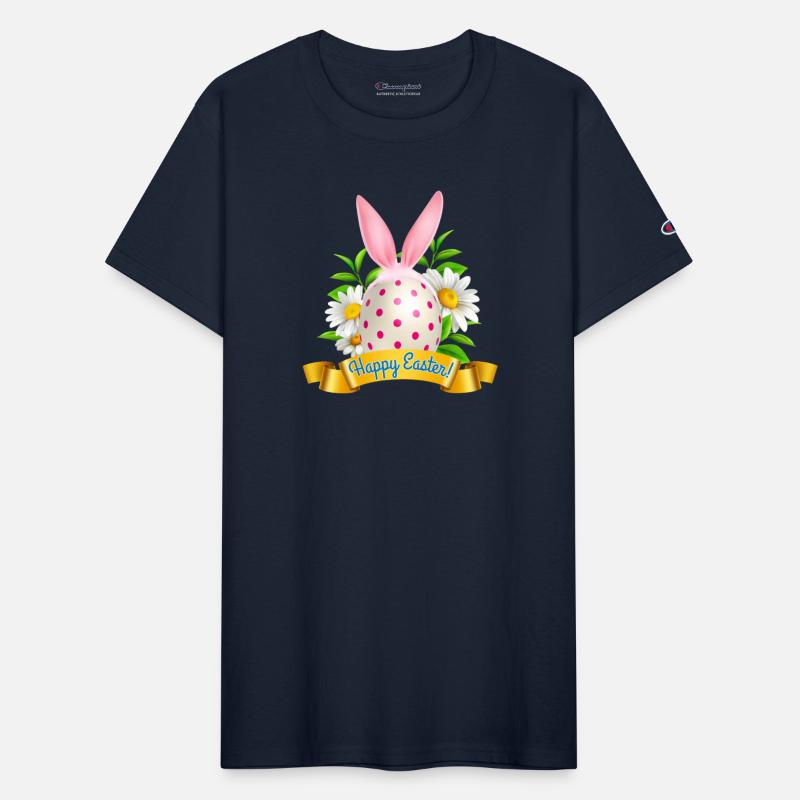 Happy Easter T-Shirt with Bunny Ears and Egg