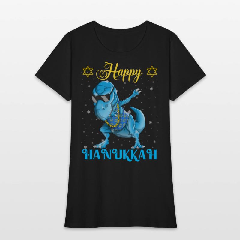 Happy Hanukkah Dabbing Dinosaur Rex Rapper Hip hop