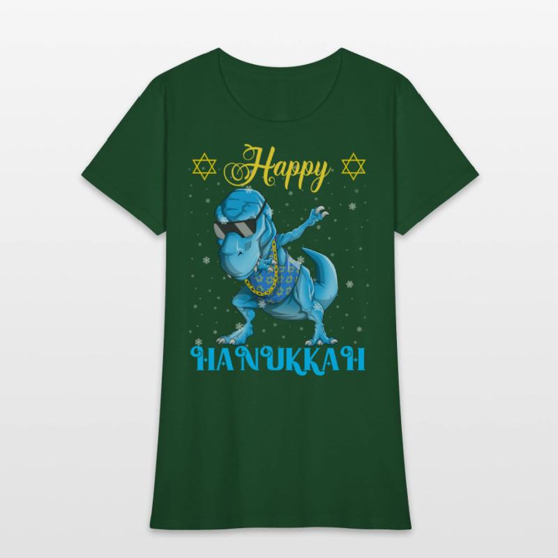 Happy Hanukkah Dabbing Dinosaur Rex Rapper Hip hop