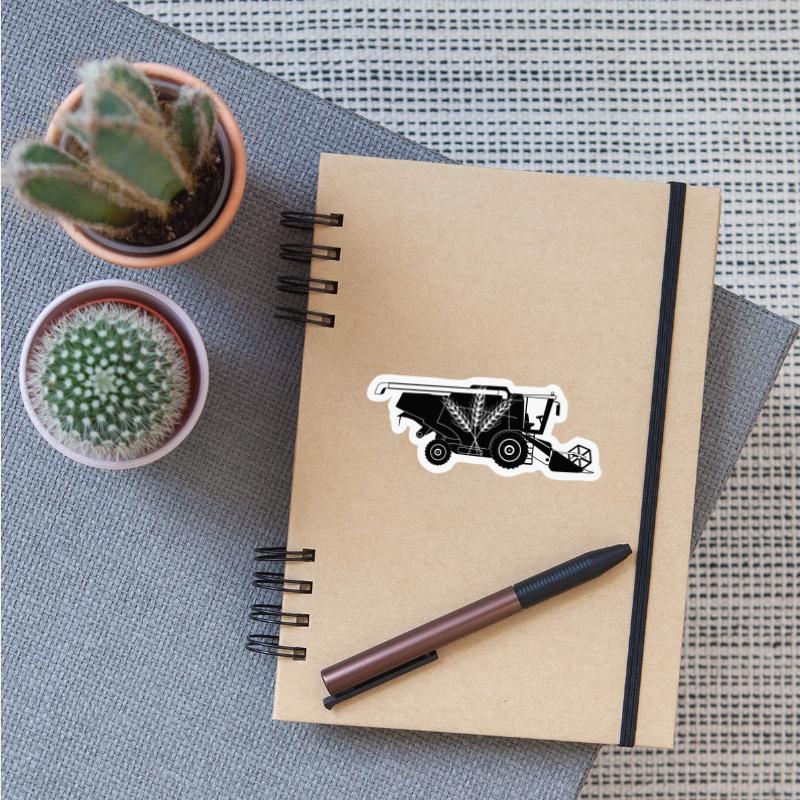 Harvester with Three Grain Stalks Logo