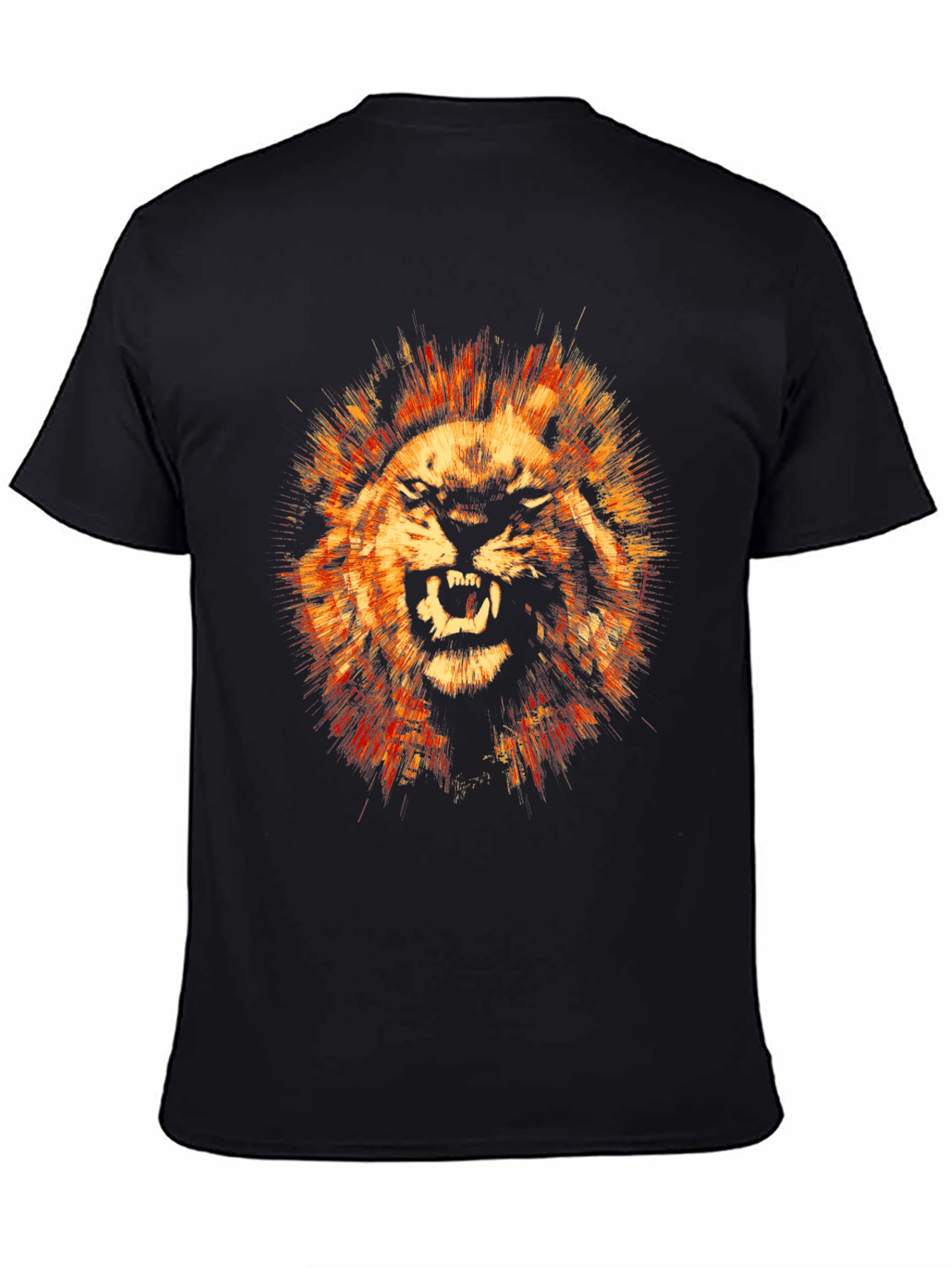 Fierce Lion Graphic Print Black T-Shirt