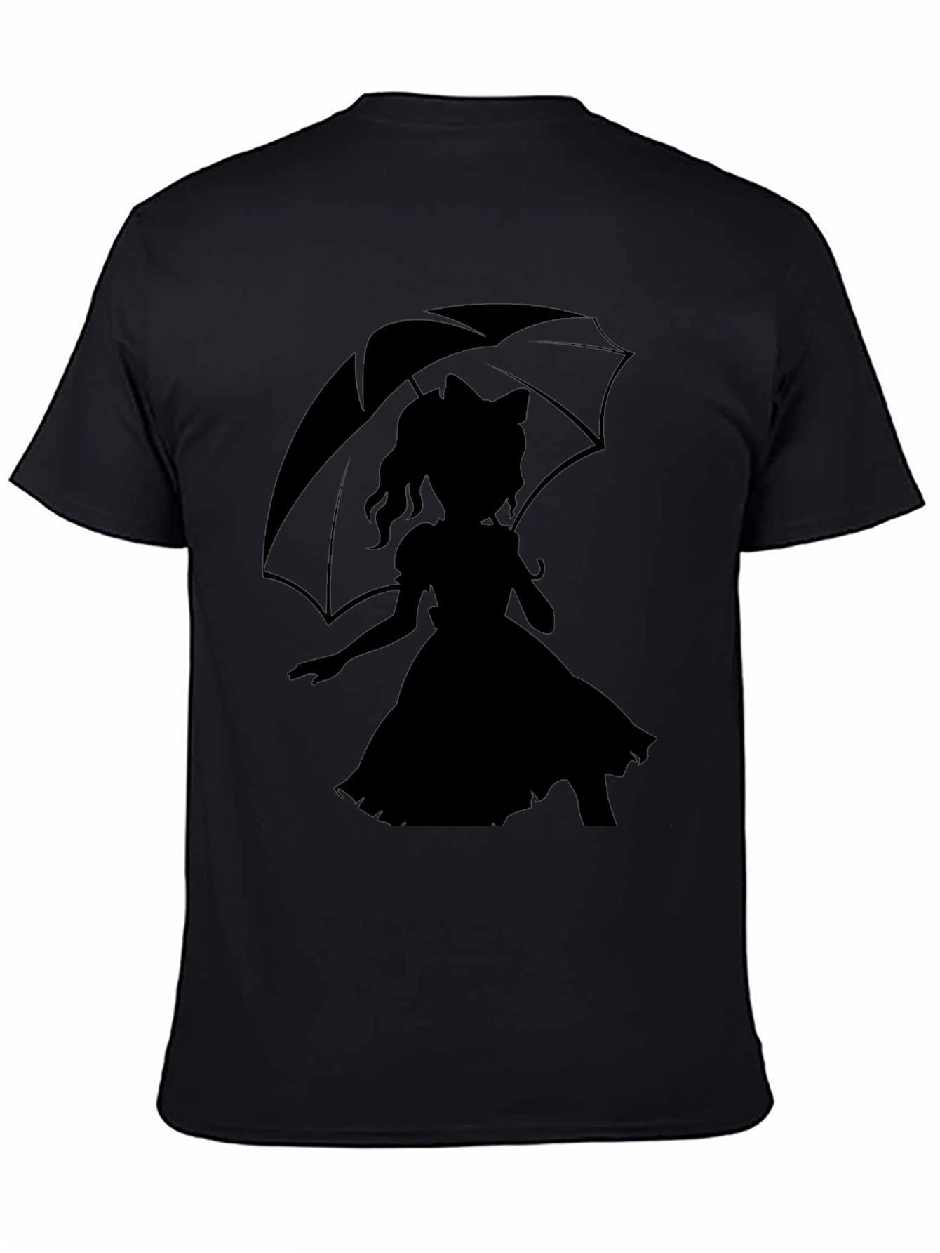 Whimsical Silhouette Tee - Girl with Umbrella Design