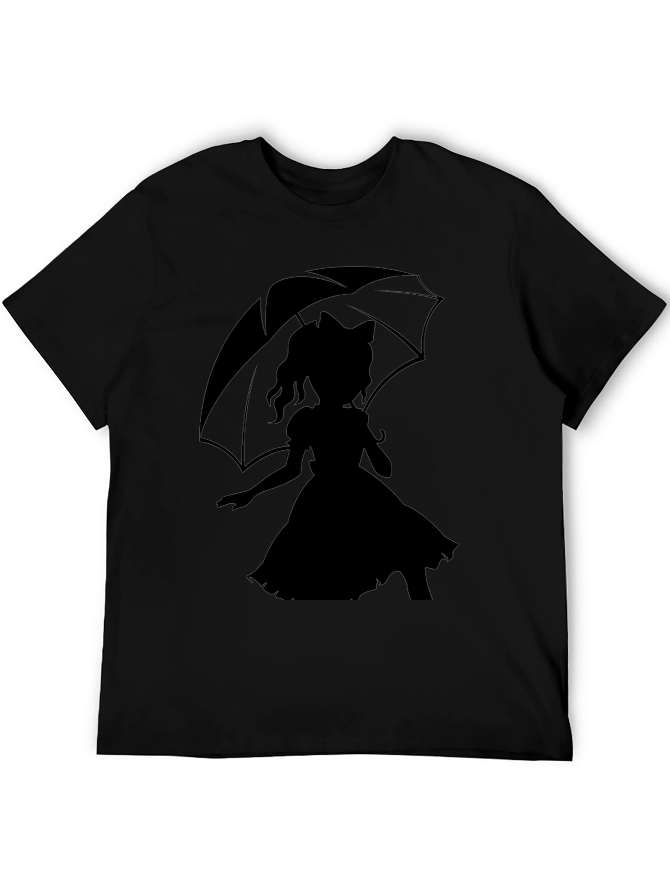 Whimsical Silhouette Tee - Girl with Umbrella Design