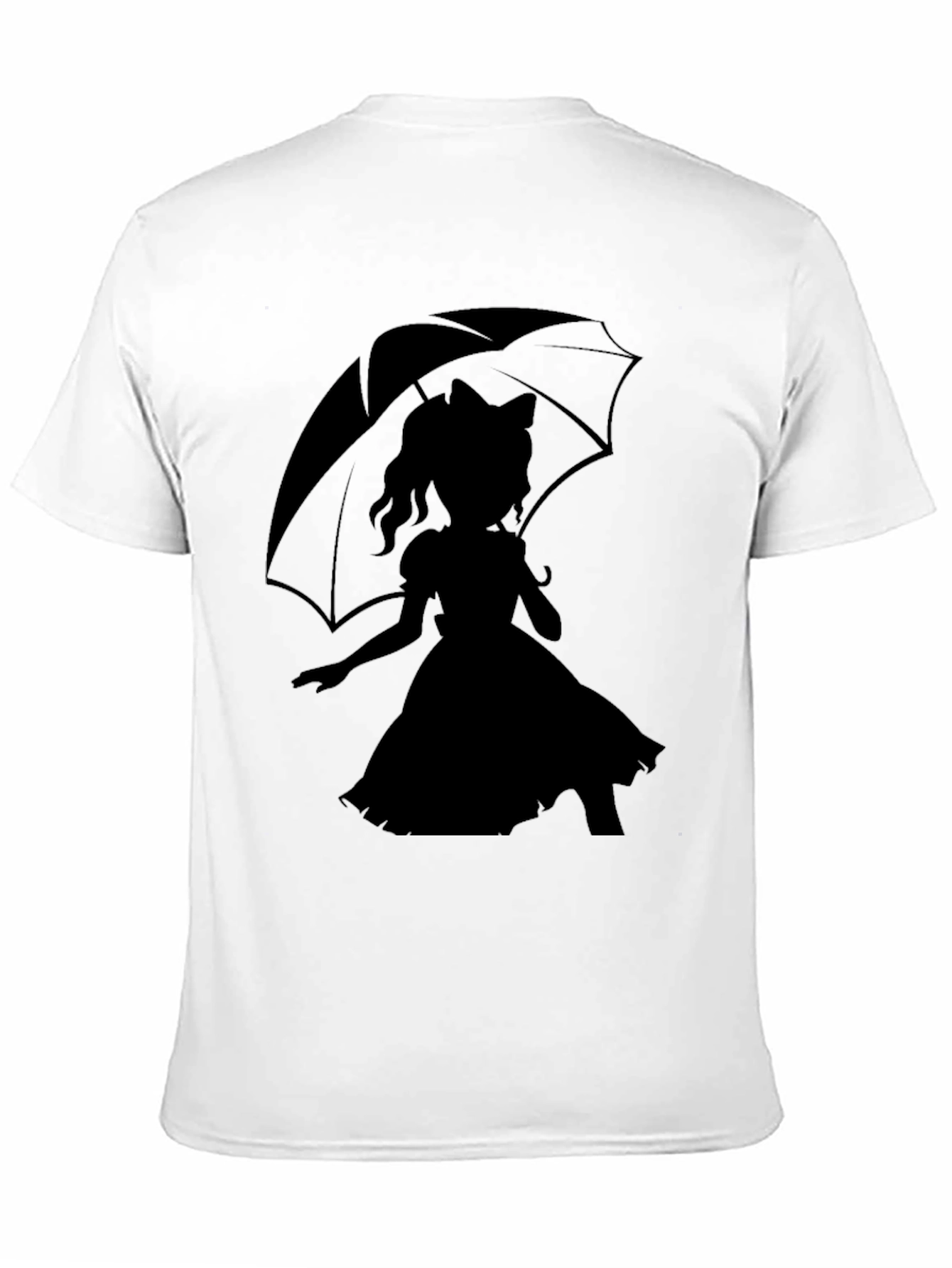 Whimsical Silhouette Tee - Girl with Umbrella Design