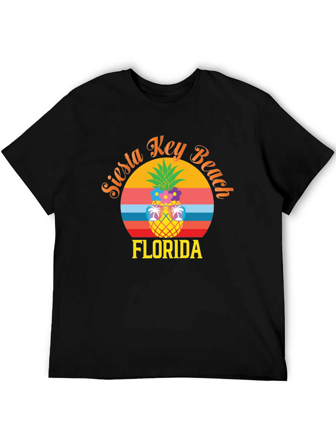 Siesta Key Beach Florida Pineapple Graphic T-Shirt