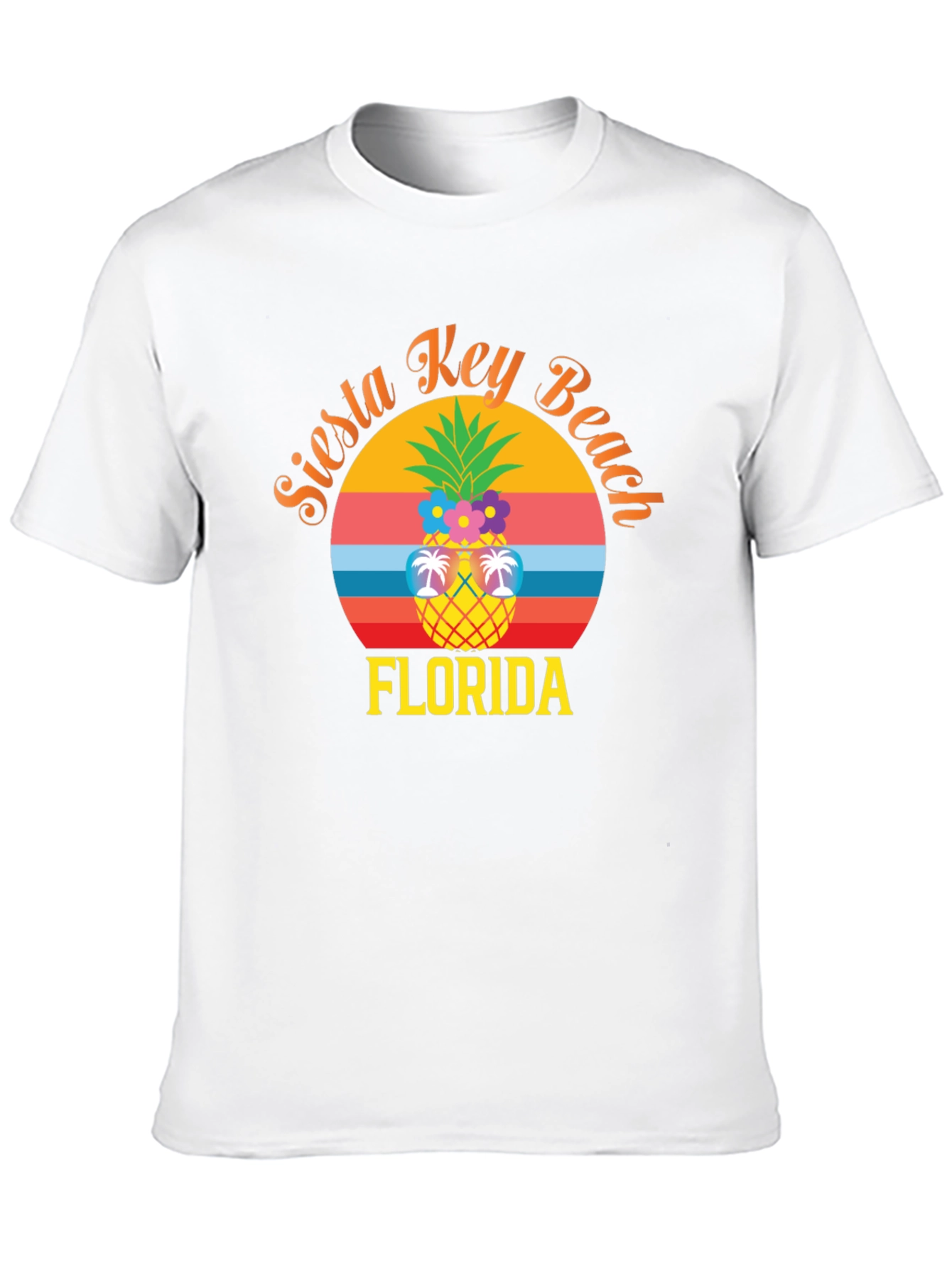 Siesta Key Beach Florida Pineapple Graphic T-Shirt